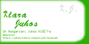 klara juhos business card